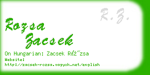 rozsa zacsek business card